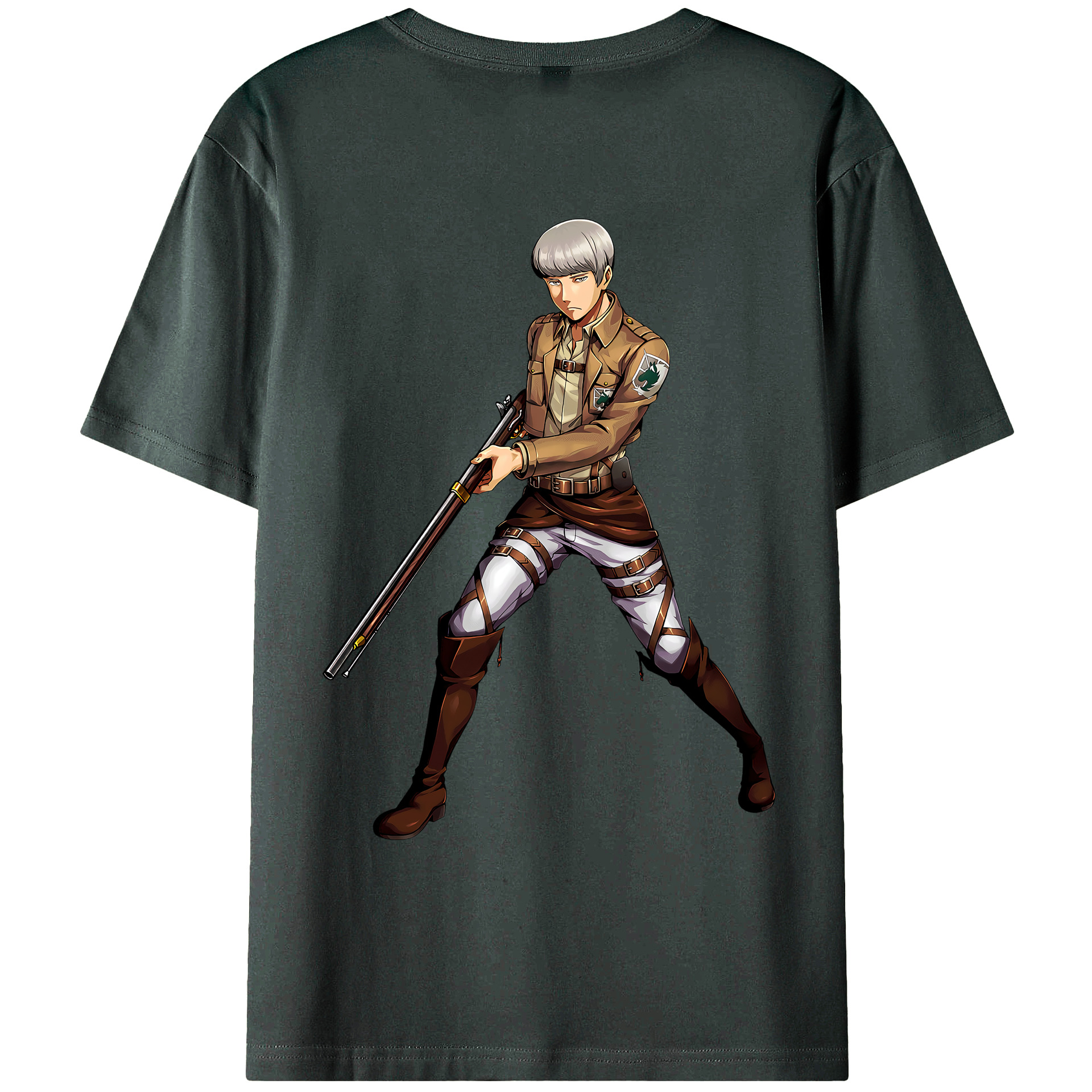（画像用） 進撃の巨人 Attack on Titan 綿100％ メンズ半袖Tシャツ（バックプリント） 通気性